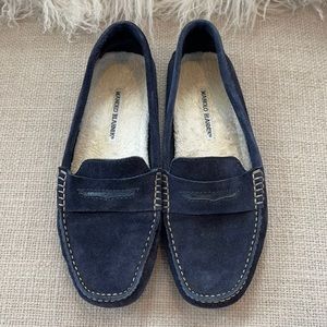 Manolo Blahnik driving moccasins. Navy Blue sz 38